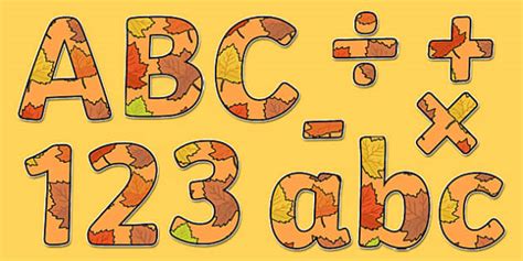 Autumn Themed Display Lettering