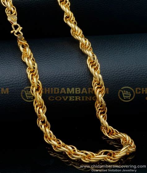 Buy New Fashion Twisted Heavy Gold Chain Design Artificial Chain for Men