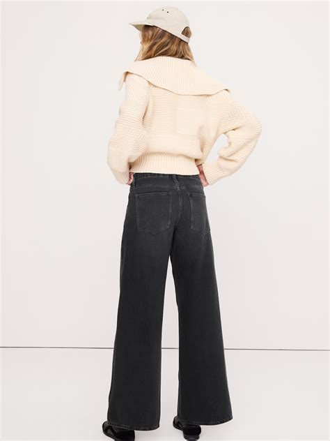 Mid-Rise Wide-Leg Drawstring Jean | Banana Republic