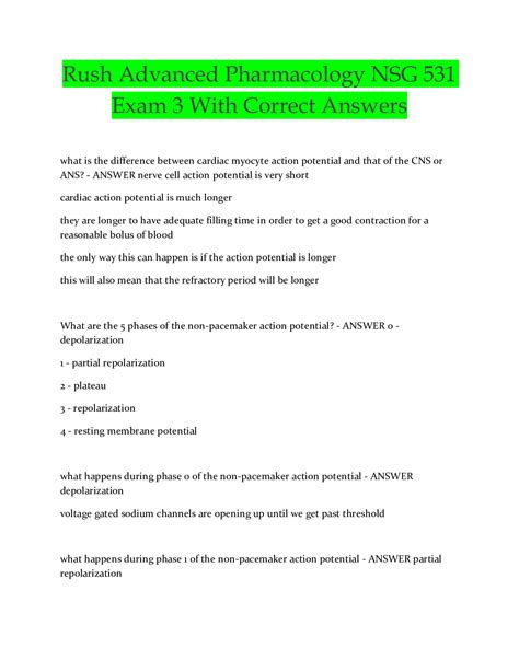 NSG6005 Advanced Pharmacology Exam 1 With Correct Answers - Scholarfriends