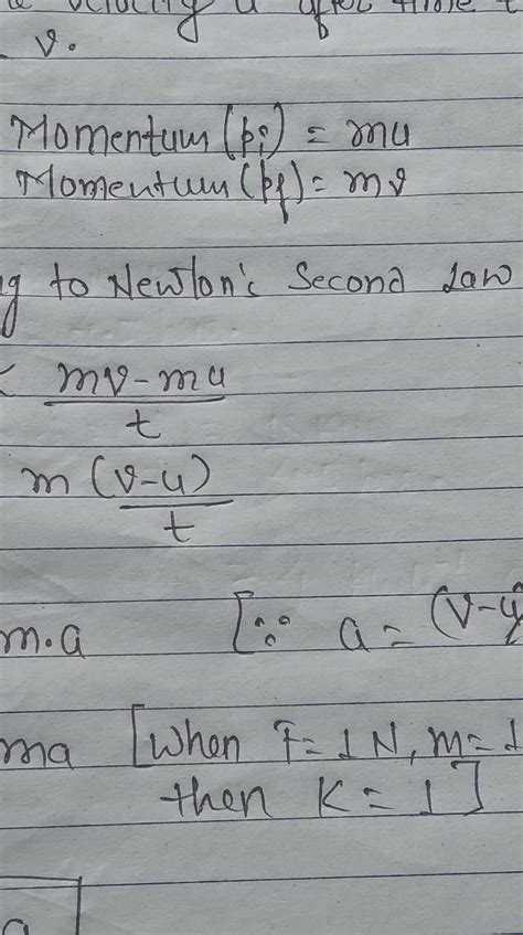 State Newton's second lav: of motion and derive the expression for ...
