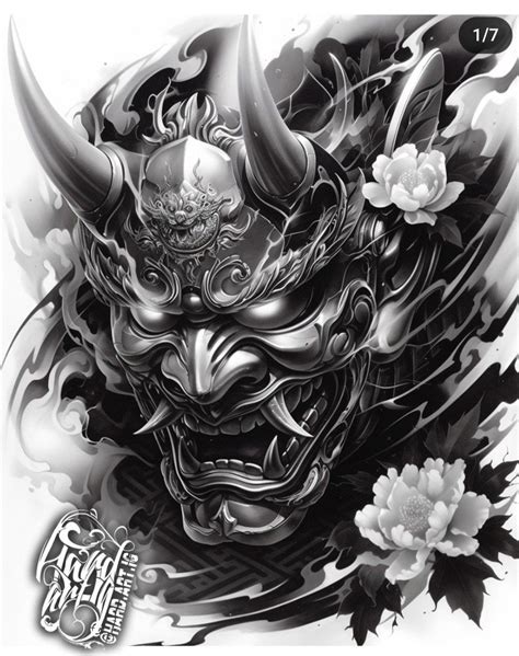 Pin von allende auf japonés | Oni tattoo, Onimaske tattoo, Samurai ...