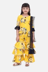 CUTIEKINS Girls Festive & Party Dhoti, Kurta, Waistcoat & Dupatta Set ...