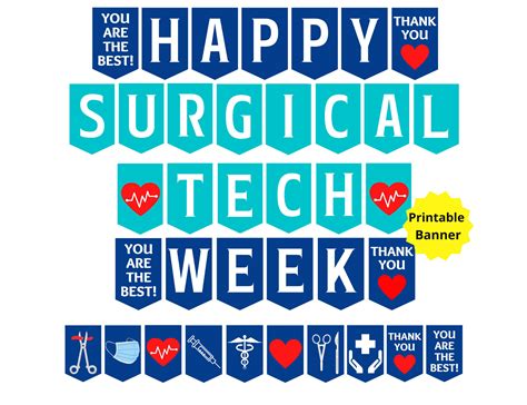 Surgical Scrub Tech Printable Sign, Happy Surgical Scrub Tech Week ...