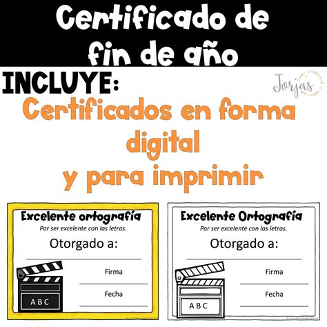 Certificados de fin de año Diplomas End of the year awards in Spanish ...