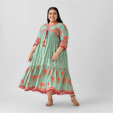 Buy Sky Blue V Neck Tiered Dress with Pompom Detailing - SOM | Rustorange