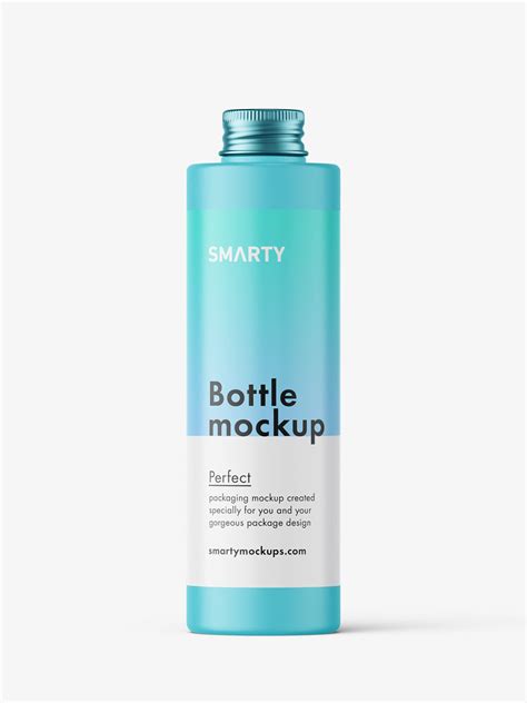 Cylinder bottle with screw cap mockup / matt - Mockups Design