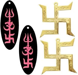 Divya Mantra Swastik Pure Brass Golden Hanging Trishakti Yantra Shri ...