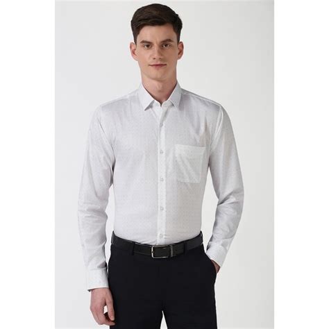 Buy Peter England Men Printed White Slim Fit Formal Shirt Online