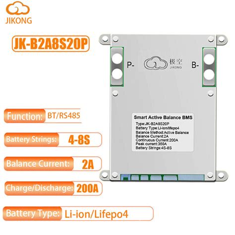 JK 8S-24S 60A-200A LiFePo4 Li-ion Smart BMS w/Active | Ubuy India