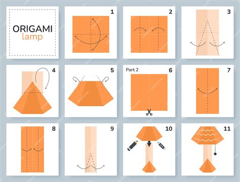 Lamp origami schema tutorial bewegend model Origami voor kinderen Stap ...