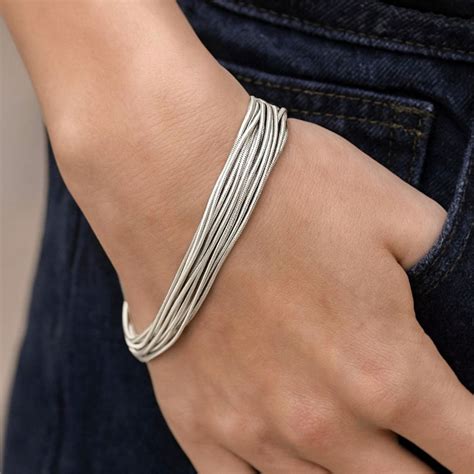 Multi-Layered Silver Bracelet – Stacked Chain for Women - Amalfa