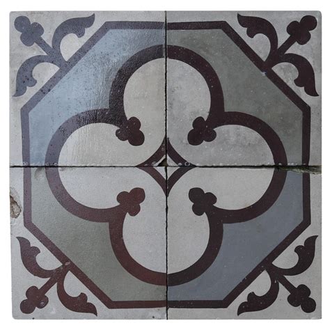 Reclaimed Encaustic Floor Tiles with Pattern at 1stDibs