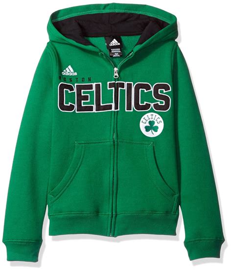 Boston Celtics Youth NBA Adidas"Stated" Full Zip Hooded Sweatshirt ...