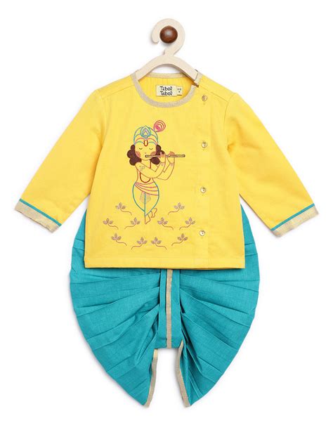 Baby Boy Krishna Dhoti Set-Yellow – Tiber Taber Kids