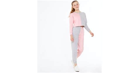 Girls Pink Colour Block Jersey Joggers | New Look