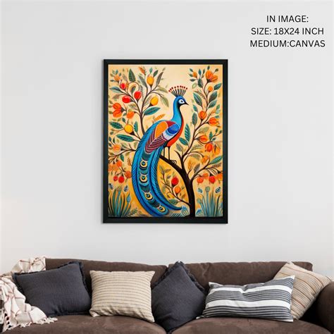 Peacock Blooms Canvas: Chitran's Premium Wall Art – Sowpeace