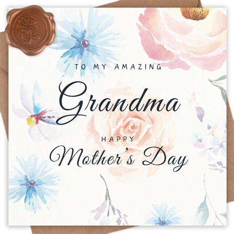 Amazon.com : CCAMSSELY Mothers Day Card for Grandma - Flower Happy ...