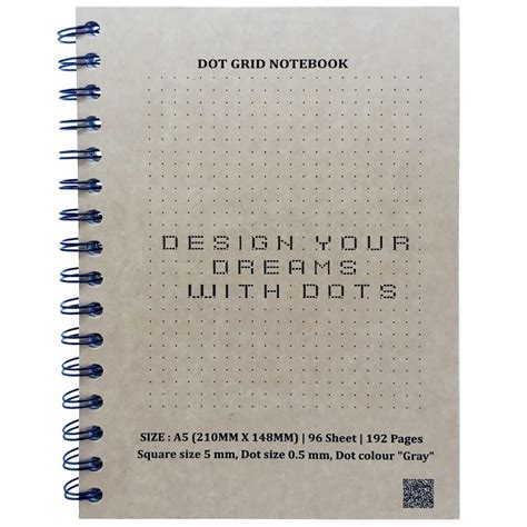 R H LIFESTYLE Spiral Dot Grid Notebook 80 GSM, 192 Pages Dotted Pattern ...