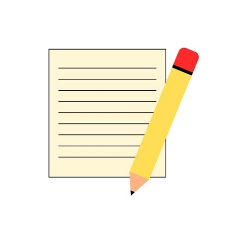 Paper and pencil clipart. Paper and pencil icon. 4263180 Vector Art at ...