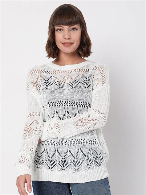 Buy Vero Moda Women White Sweater Vest - Sweaters for Women 19039030 ...