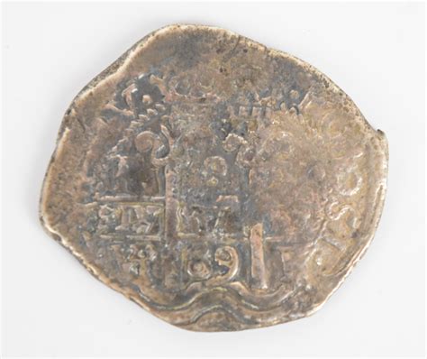 Spanish 'piece of eight' 8 reale coin, recovered from the site of the ...
