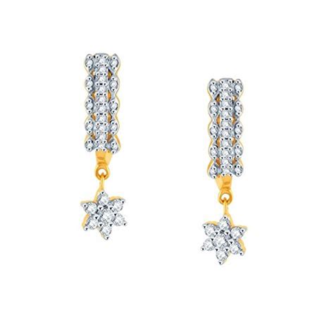 Buy Nakshatra 18KT Yellow Gold and Diamond Dangler Earrings for Women ...