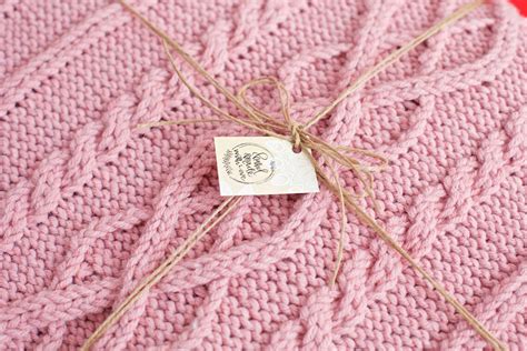 Buy Pink Cable Knit Blanket Hand Knitted Throw Blanket Chunky Online in ...