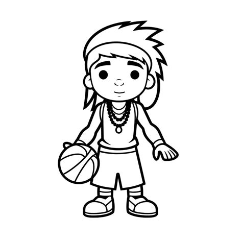 Amazing Basketball Player Coloring - Coloring Page