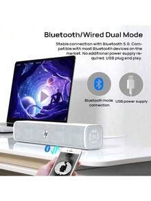 HP WS1 PLUS Speaker, Subwoofer Desktop Bar Speaker, Wired Bluetooth ...