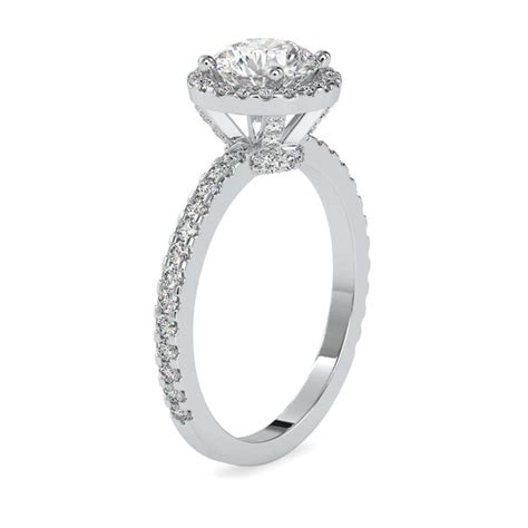 Jewelove™ Rings Women's Band only / VS J 1-Carat Solitaire Halo Diamond ...