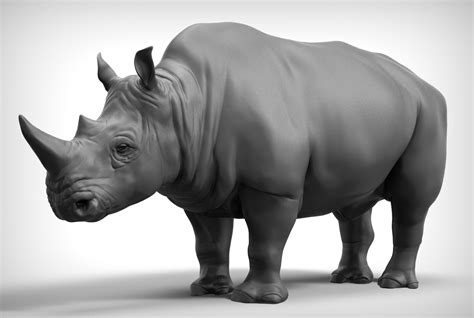 Rhino 3D Model $149 - .ztl .obj - Free3D