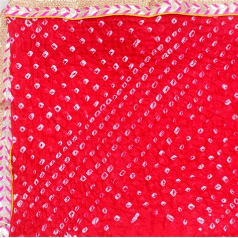 Red Silk Bhandhej Dupatta – anokherang