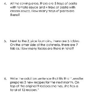 Image result for Single Digit Addition Word Problems