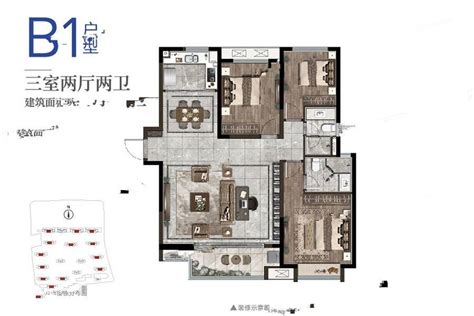 华发首府-120平米三居简约风格-谷居家居装修设计效果图