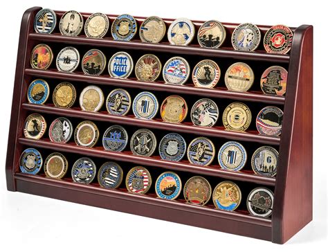 Amazon.com: DecoWoodo Challenge Coin Display Case, 5 Row Military Coin ...