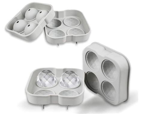 Spherical Diamond Ice Cube Mold, Silicone Easy-Release Ball Sphere Ice ...