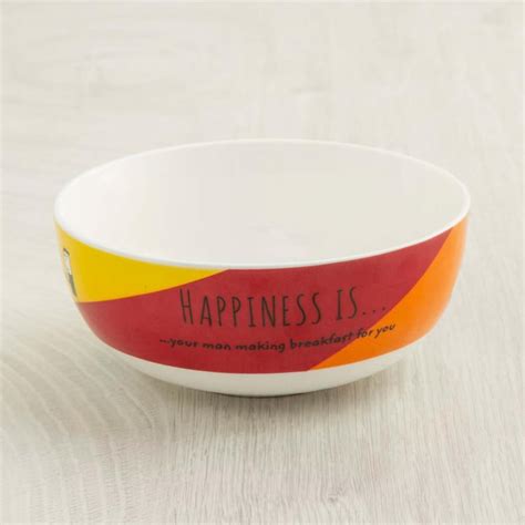 Buy Happiness Printed Sets - Bone China- 14.5 cm x 6.5 cm - Microwave ...