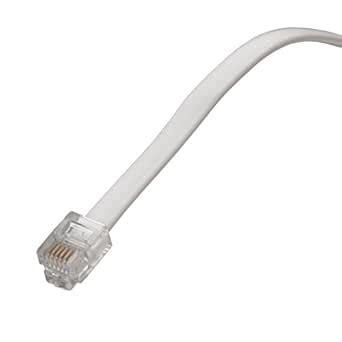 AmerTac - Zenith TL1012W TL1012W 12 FT 6 Wire Line Cord, White Landline ...