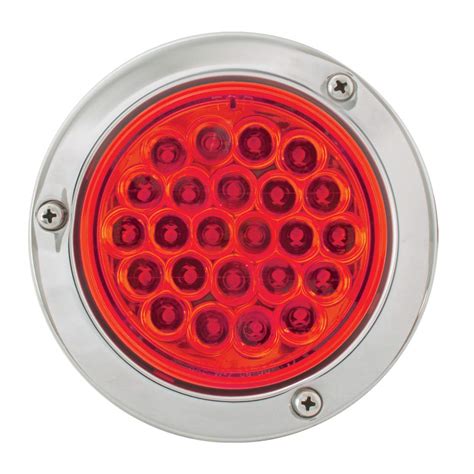 GG Grand General 76497 Red/Red LED Strobe Light (4" Pearl Clear Rim and ...
