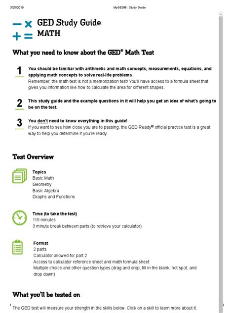 GED Math Study Guide 的图像结果