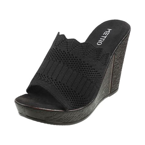 Metro Womens Synthetic Black Slip Ons (Size (2 UK (35 EU)) : Amazon.in ...