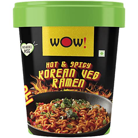 Buy Wow! Noodles Hot & Spicy Korean Veg Ramen Cup Noodles Online at ...