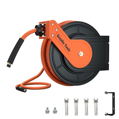 Giraffe Tools TA15BPLUS Retractable Air Hose Reel with Swivel Bracket 3 ...