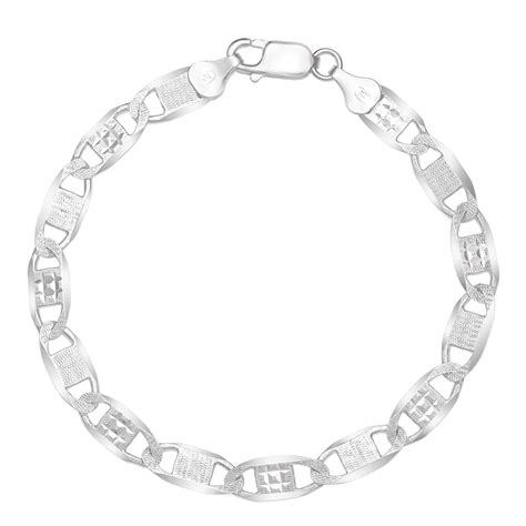 Dapper Rhodium-Plated 925 Sterling Silver Men's Chain Bracelet (One Si ...