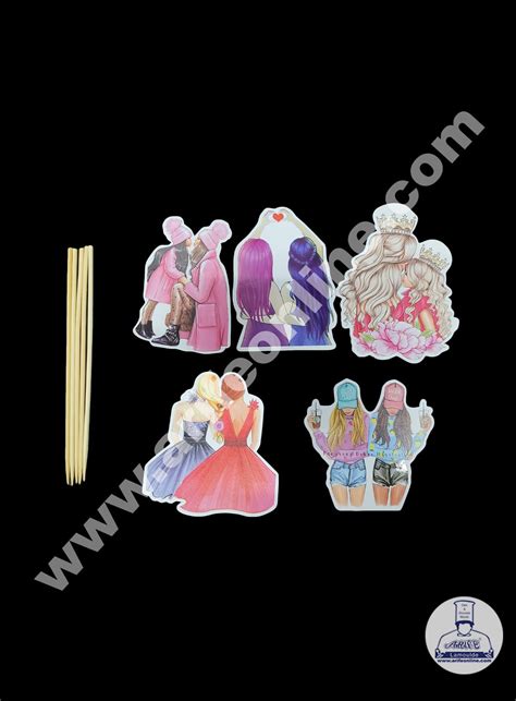 Cake Decor 5 pcs New Design Friendship And Mother Daughter Theme Paper ...