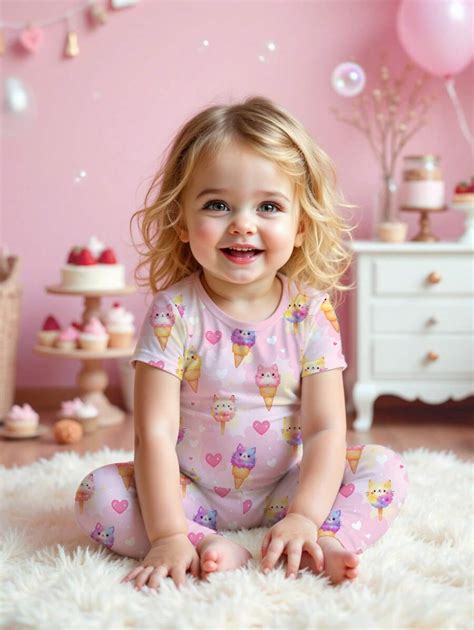 Baby Girls Casual Slim Fit Crew Neck Short Sleeve Pajama Set ...