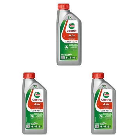 Castrol Activ 20W-40 4T Synthetic Engine Oil for Bikes 900ML |3X ...