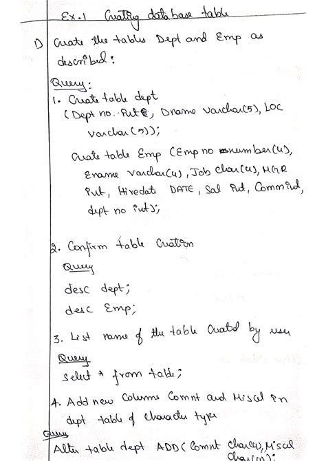 DBMS - Experiment 1 - Database Management Systems - Studocu