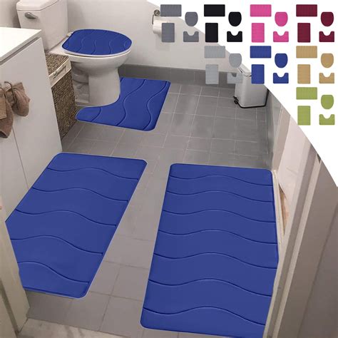 Bathroom Rug Set 4 Piece, Soft Non Slip Memory Foam Bathroom Rugs ...